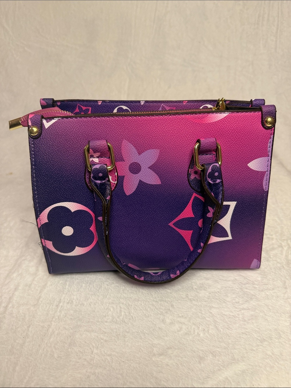 Purple & Pink Floral Travel Satchel